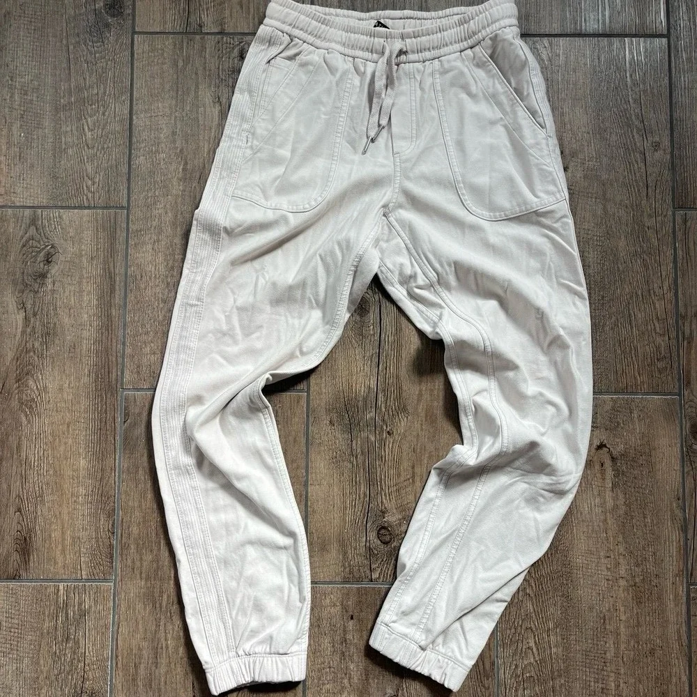 Athleta Farallon Joggers Off White Drawstring Ankle Pants Women's Size 0 - Picture 1 of 8